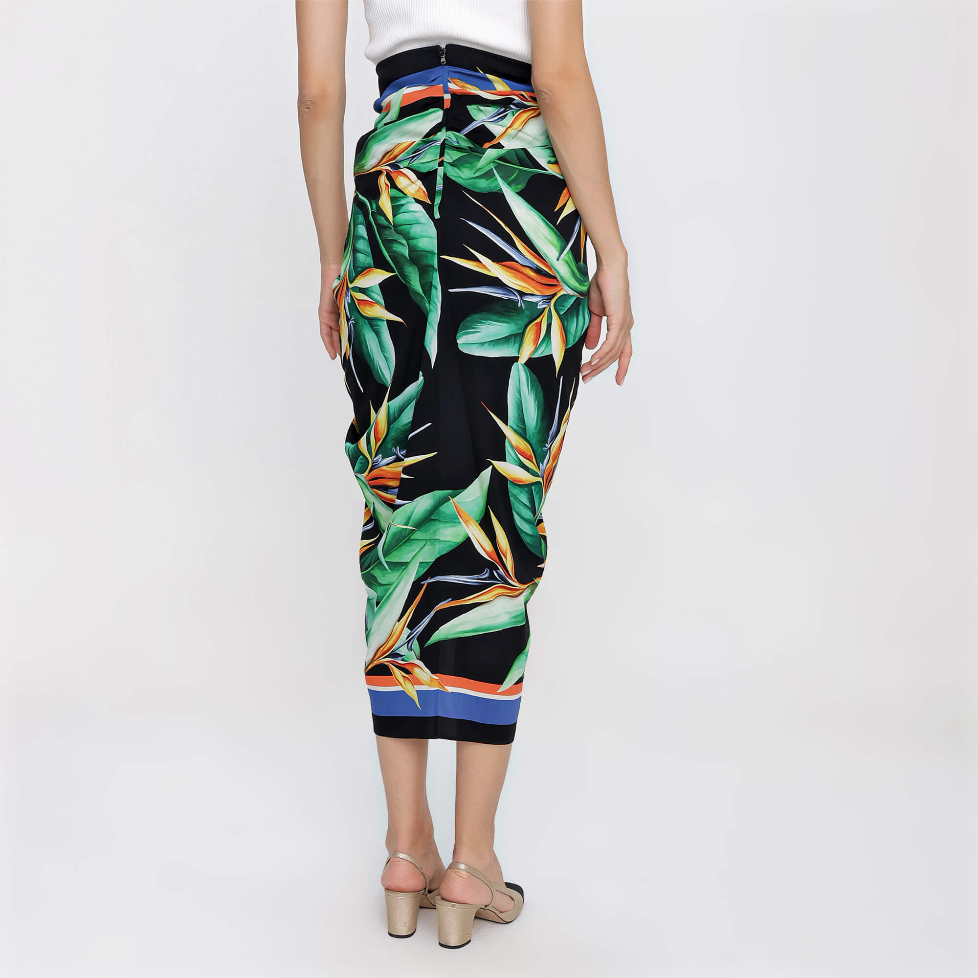 Dolce&Gabbana - Multicolour Silk Blend Floral Print Asymmetric Skirt